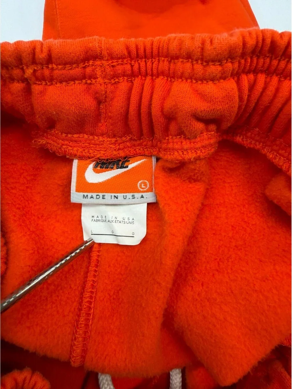 Nike Men's Sweatpants Pull On Tapered Solid Stretch Fleece Size L Orange